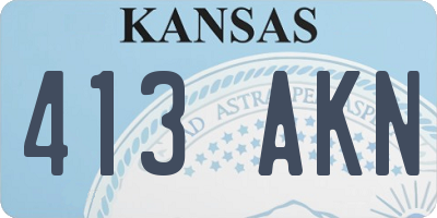KS license plate 413AKN
