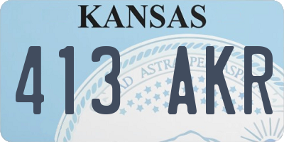 KS license plate 413AKR