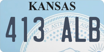 KS license plate 413ALB