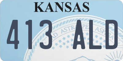 KS license plate 413ALD