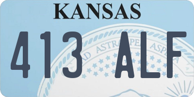 KS license plate 413ALF