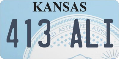 KS license plate 413ALI