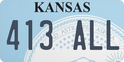 KS license plate 413ALL