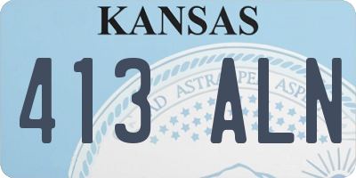 KS license plate 413ALN