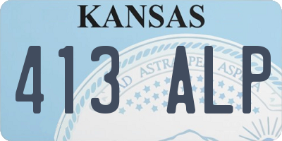 KS license plate 413ALP