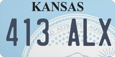 KS license plate 413ALX