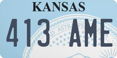 KS license plate 413AME