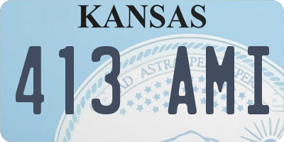 KS license plate 413AMI