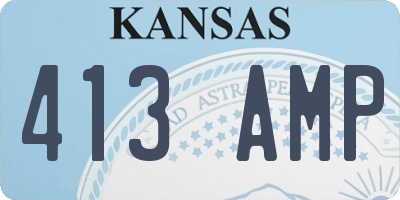 KS license plate 413AMP