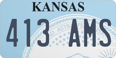 KS license plate 413AMS
