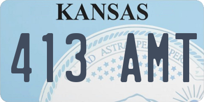 KS license plate 413AMT