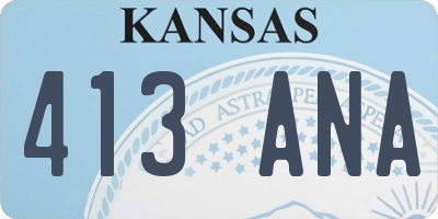 KS license plate 413ANA