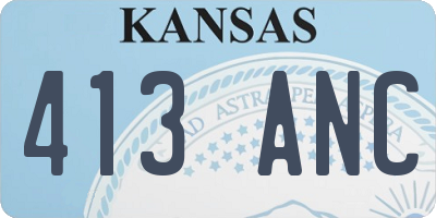 KS license plate 413ANC