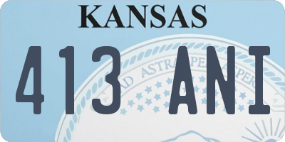 KS license plate 413ANI