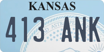 KS license plate 413ANK