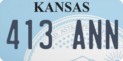 KS license plate 413ANN
