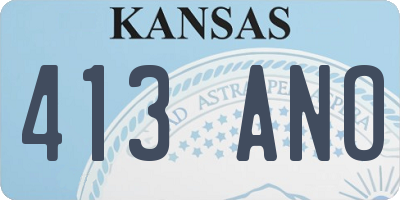 KS license plate 413ANO