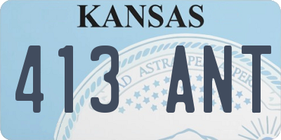KS license plate 413ANT