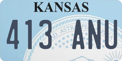 KS license plate 413ANU