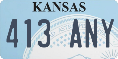 KS license plate 413ANY