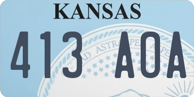 KS license plate 413AOA