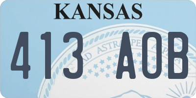 KS license plate 413AOB