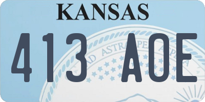 KS license plate 413AOE