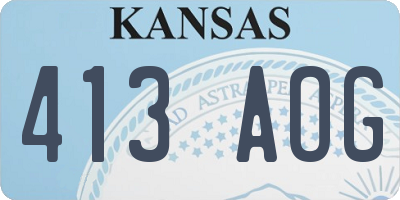 KS license plate 413AOG