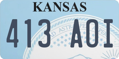 KS license plate 413AOI