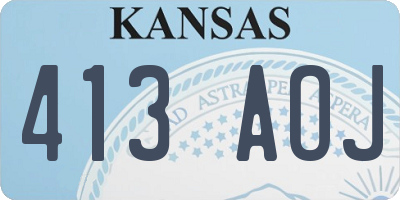 KS license plate 413AOJ