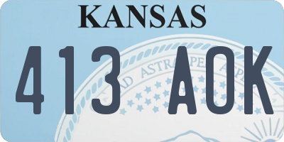 KS license plate 413AOK