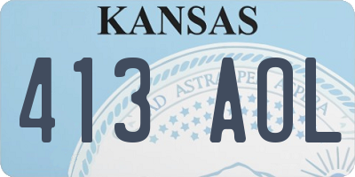 KS license plate 413AOL