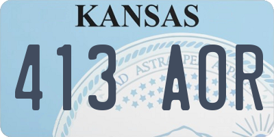 KS license plate 413AOR