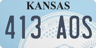KS license plate 413AOS