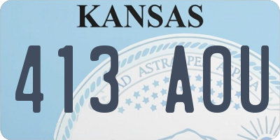 KS license plate 413AOU