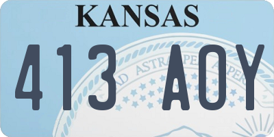 KS license plate 413AOY