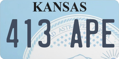KS license plate 413APE