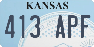 KS license plate 413APF
