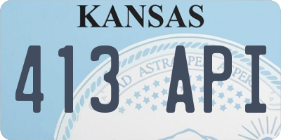 KS license plate 413API