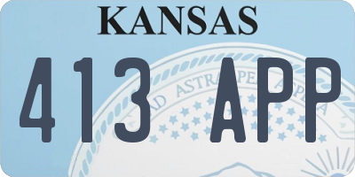 KS license plate 413APP