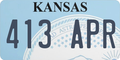 KS license plate 413APR