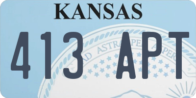 KS license plate 413APT