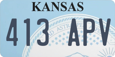KS license plate 413APV
