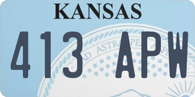 KS license plate 413APW