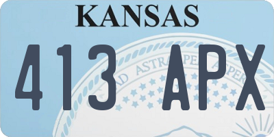 KS license plate 413APX