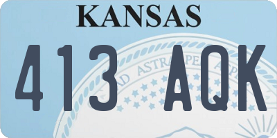 KS license plate 413AQK