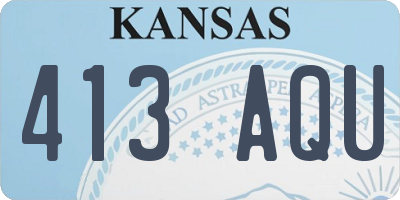 KS license plate 413AQU