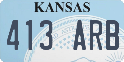 KS license plate 413ARB