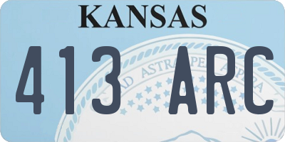 KS license plate 413ARC
