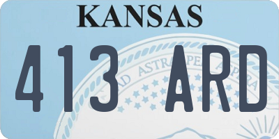 KS license plate 413ARD